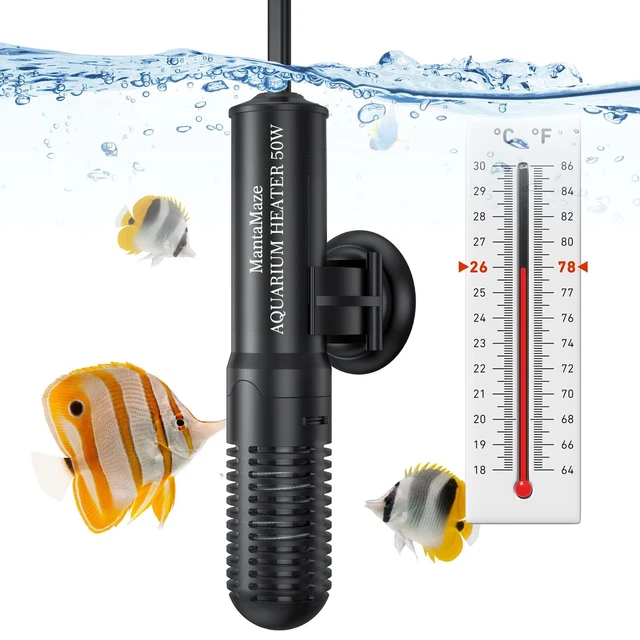 25W Mini Aquarium Heater Betta Fish Tank Heater For 1-12 Gallon Small Fish Tank