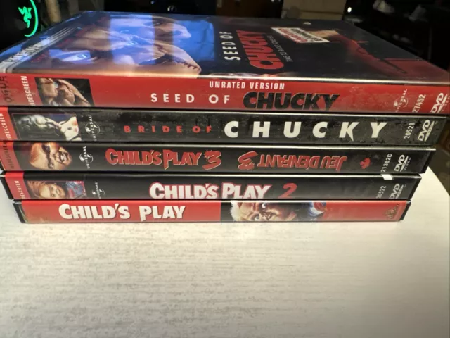 Child’s Play 1,2,3 & Bride And Seed Of Chucky Lot Dvd.