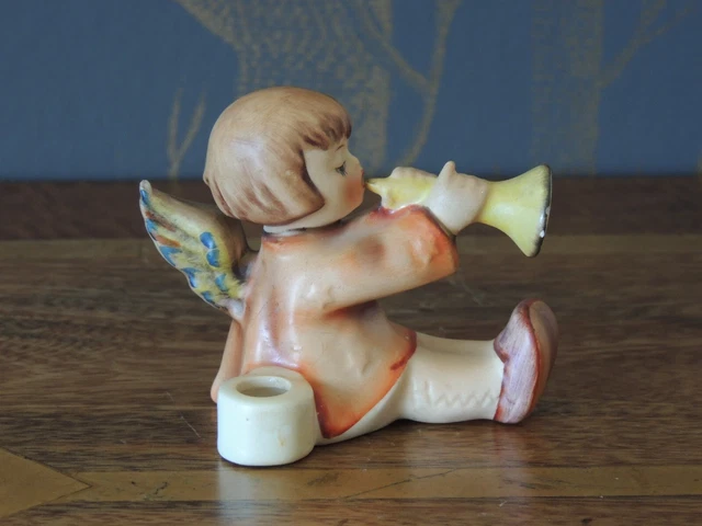 Goebel Hummelengel Hornblasen Kerzenhalter mit seltenem erhobenem Finger