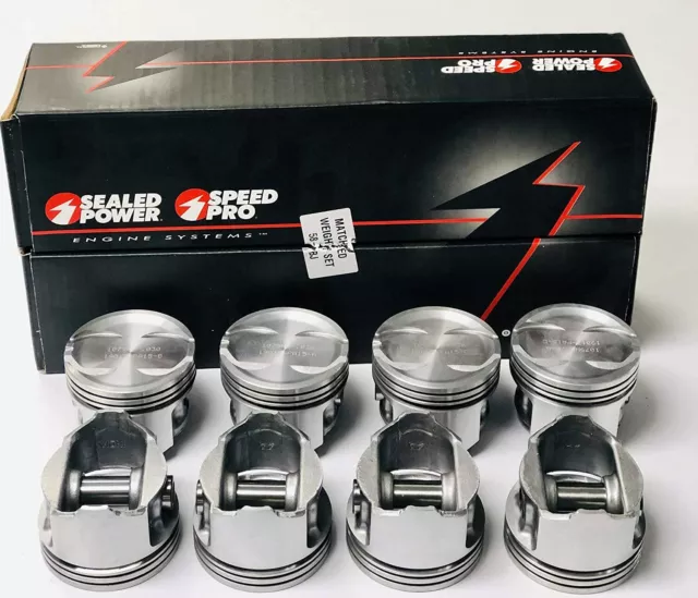 SEALED POWER Pistons/8+CAST Rings for AMC Jeep 304 Gremlin Rambler 1970-83 +.030 3