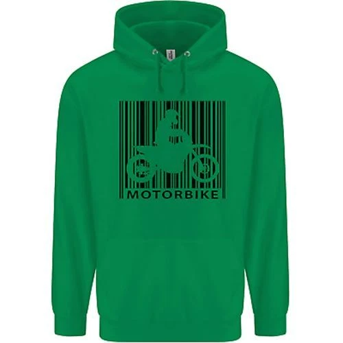 Felpa con cappuccio moto codice a barre biker moto bambini 10