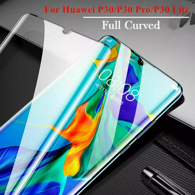 Curved Genuine Tempered Glass Screen Protector For Huawei P30 Pro New Edition