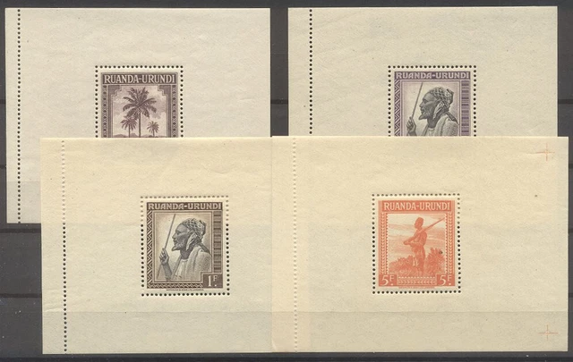 Ruanda-Urundi #72 83 Var Nh Menthe - 1944 Pictural Mini S/S