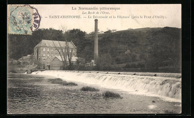 CPA Saint-Cristophe, picturesque Normandy, Les Bords de l'Orne, Le Déversoi