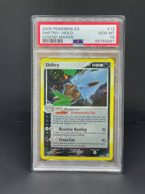 Pokemon Ex Legend Maker Shiftry Holo PSA 10 GEM MT #12 - Graded Card