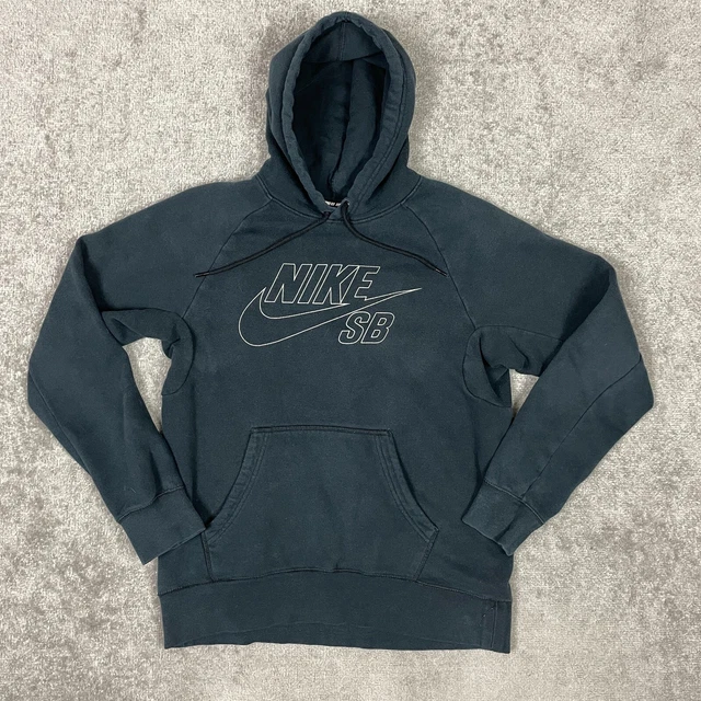 Nike SB Hoodie Men Small Black Sweater Fleece 3M Logo Kangaroo Pocket