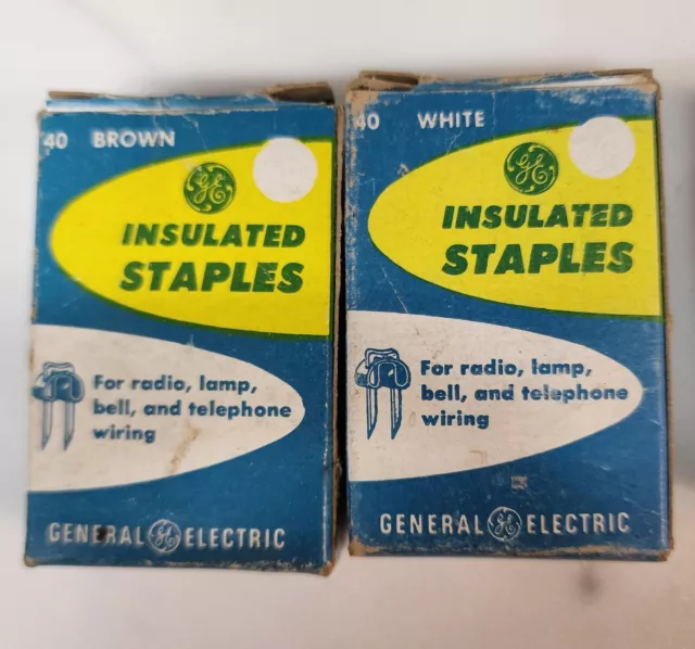 GE Box Brown White Insulated Staples Lot of 2 Boxes