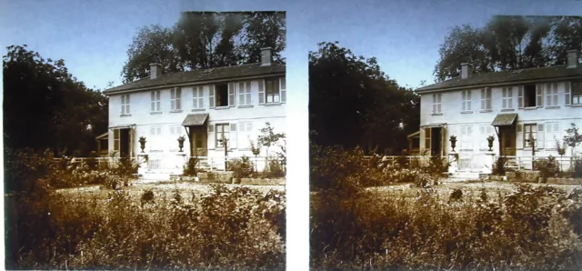 Plaque photo stéréoscopique photographie une maison Bordeaux la Garonne c 1920