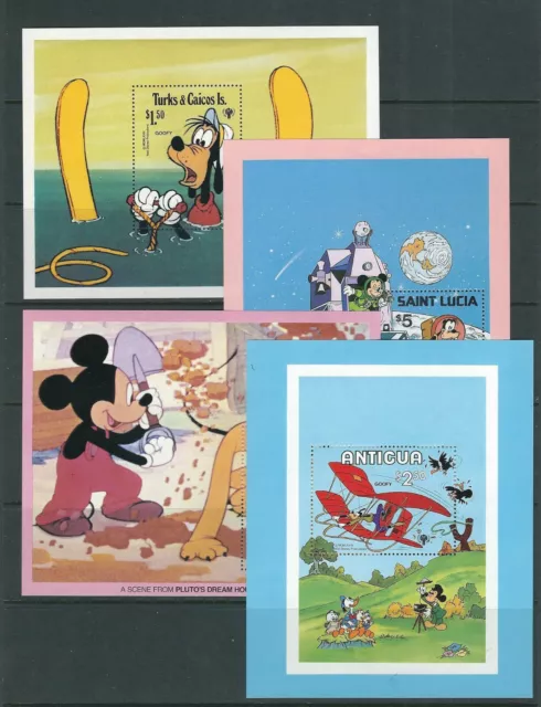 BRITISH COMMONWEALTH circa 1990s DISNEY theme 8 different souvenir sheets VF MNH