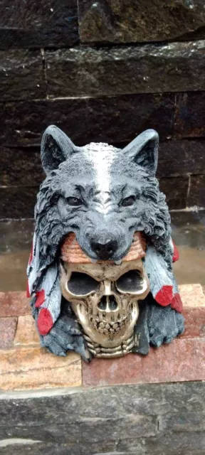 Skull   wolf mold latex and fiberglass new mold concrete mold Ready to ship