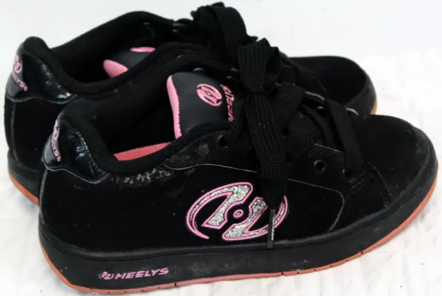 Heelys 7229 Black Pink Skate Shoes Sz 5 Womens Girls Wheeled Shoes Youth Kids