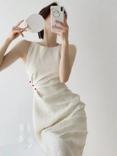 Jacquard Retro National Style Summer Dress Improved Cheongsam Design Dress