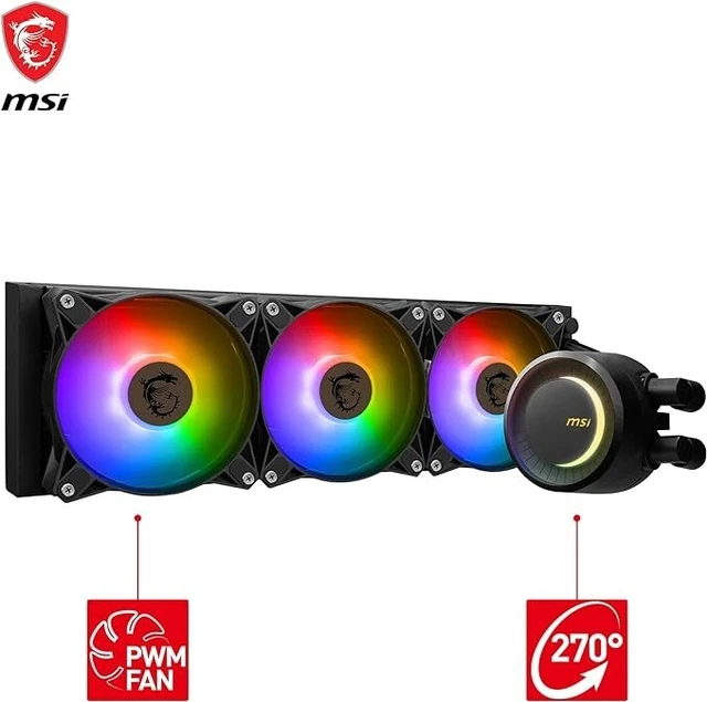 Computer Cpu Fan Msi MSI MAG CORELIQUID E360 Liquid CPU Cooler ARGB 3x 120mm Fan £80.99 ...