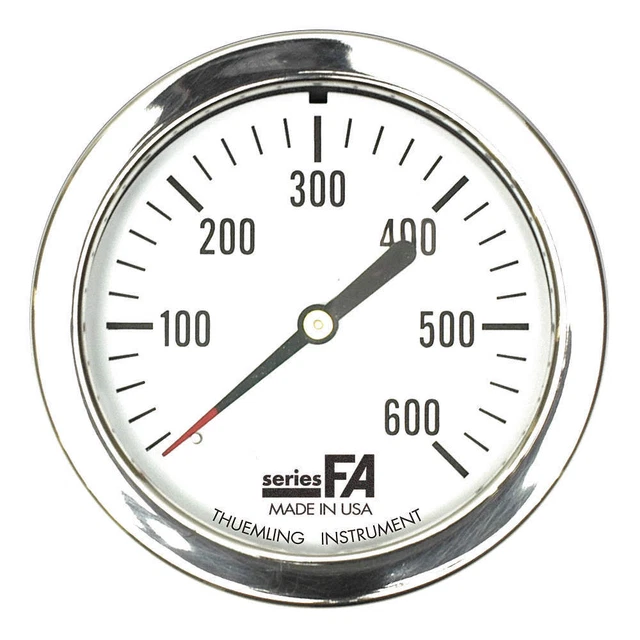 THUEMLING FA-LFP-210-FG Compound Gauge,0 to 600 psi,2-1/2" Dial