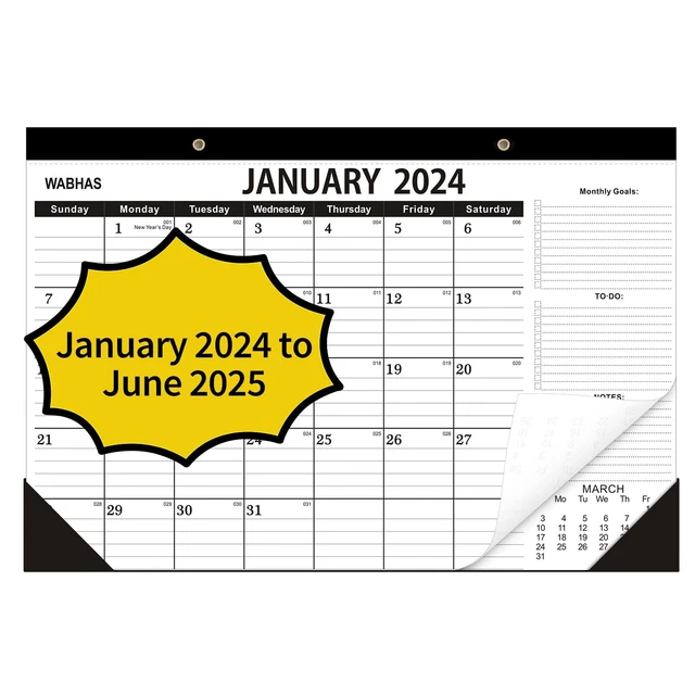 WABHAS 2025 CALENDAR,DESK Calendar 20242025,January 2024June 2025