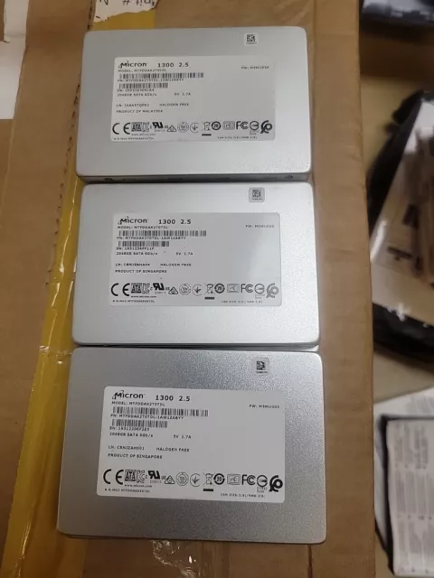 10 x Micron 1300 Series 2TB SSD 2.5" SATA III (MTFDDAK2T0TDL) -SPARES/REPAIRS