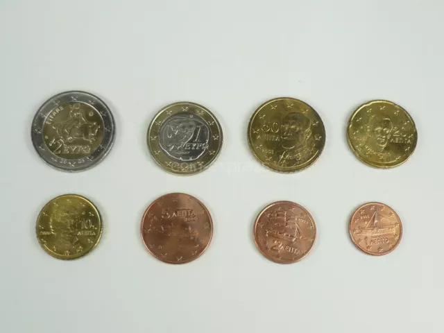 Euros. Serie Completa De Grecia Año 2005 Sin Circular. De 1 Céntimo A 2€