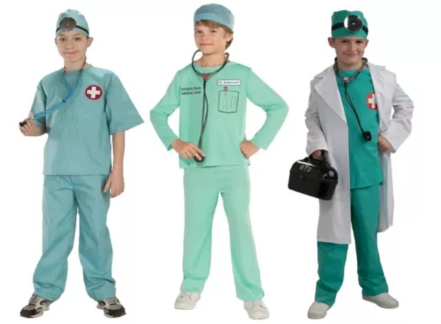 Chief Surgeon Surgical Scrubs Doctor Nurse Boys Girls Medical Costume