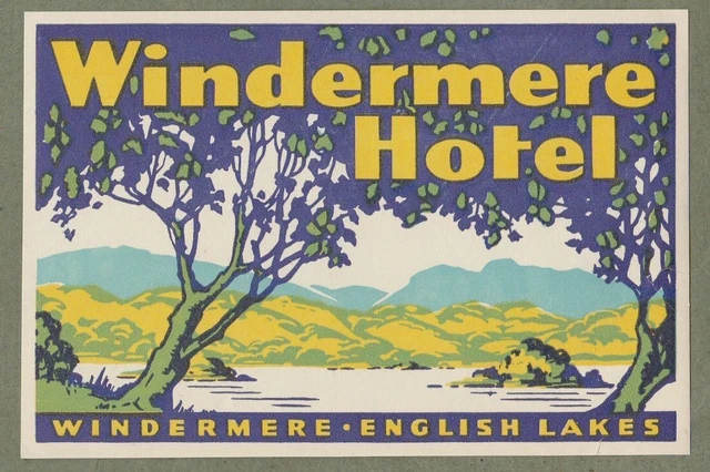 Hotel luggage label England Windermere Lake District #649