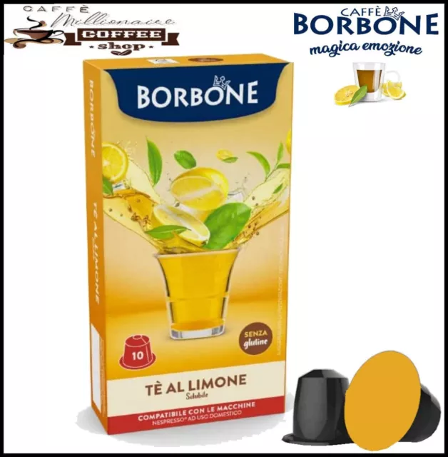 Tee Zitrone 150 Kapseln Nespresso Caffè Borbone Aufguss, Schwarzer Aromatisiert