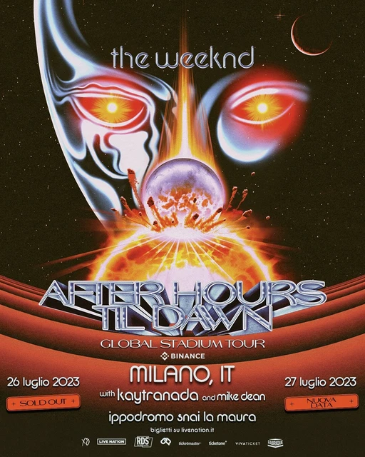 2 Biglietti THE WEEKND - 26/07/2023 - Ippodromo SNAI, Milano - Ingresso giallo