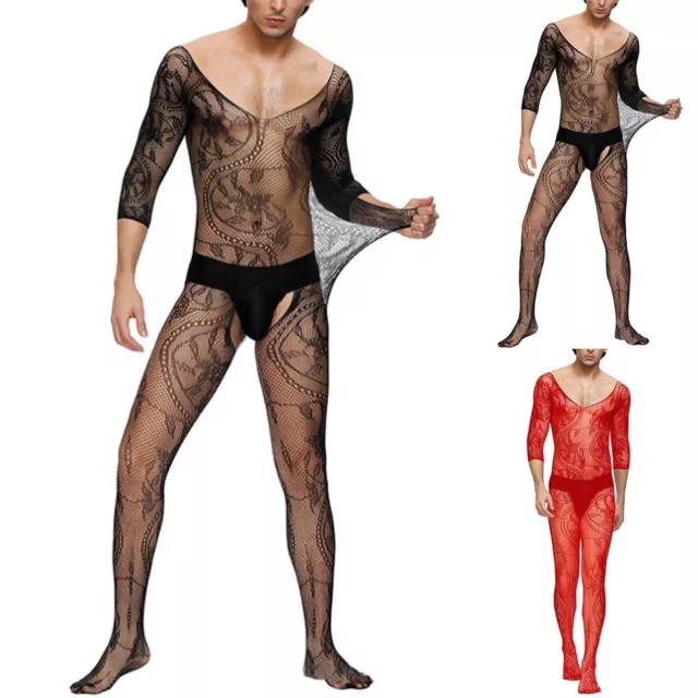 New Stylish Mens Underwear Mens Bodystockings Sheer Fishnet Free Size Mesh