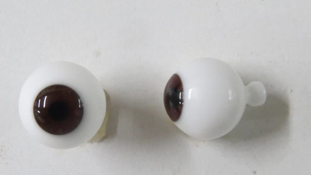 YEUX EN VERRE OVAL REAL HAZEL NOISETTE 18 mm GLASS EYES POUR POUPÉE BJD