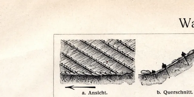 Wasserbau I. - II. historischer Druck Holzstich ca. 1912 Bildtafel Architektur 3