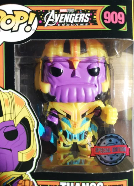 Thanos Funko Pop! # 909 Blacklight Marvel Avengers Special Edition Wackelkopf