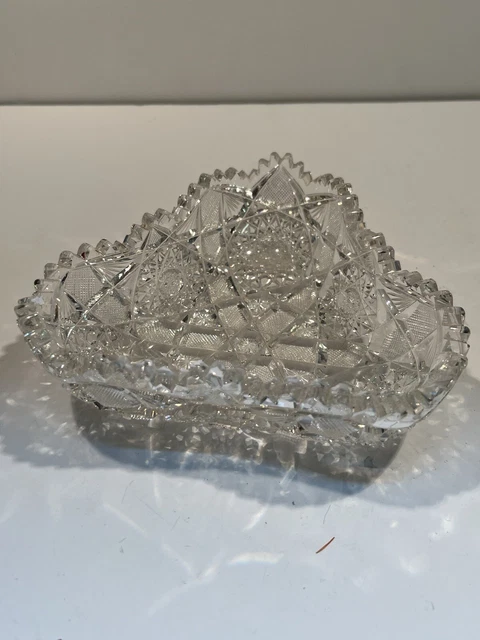 ABP  American Brilliant Cut Glass Crystal Bon Bon Candy Great Cond Rare