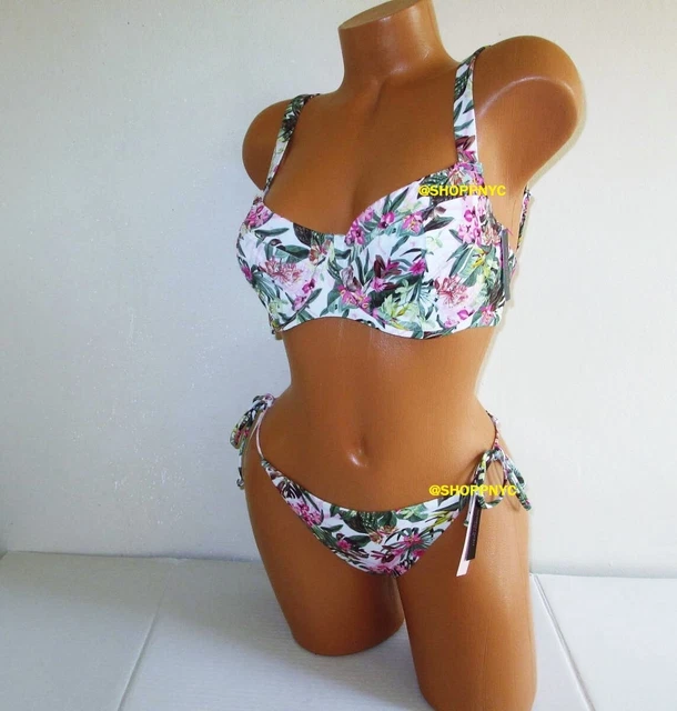 Victoria Secret Swim Wicked Bikini Set 34DDD 36DD Push Up Side Tie Bottom M or L Victoria Secret Swim Wicked Bikini Set 34DDD 36DD Push Up Side Tie Bottom M or L