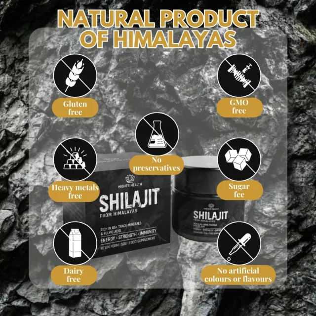 100 % reines Himalaya Shilajit Harz 50g-Fulvinsäure, hochfest im Labor getestet, 3