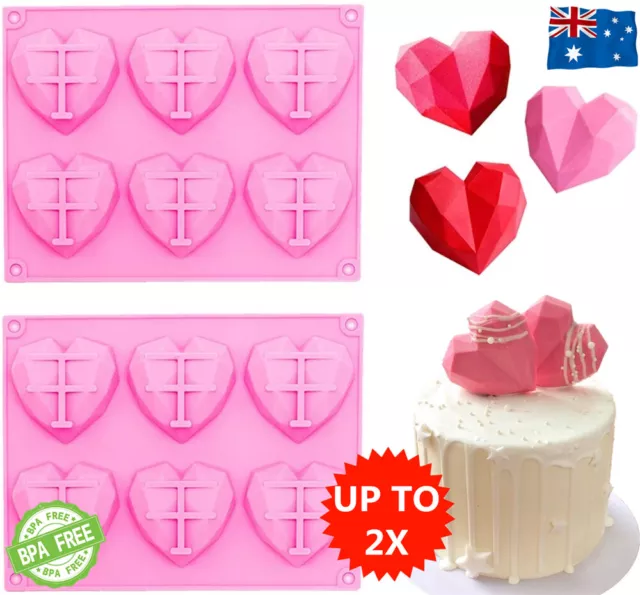 3D Heart Shape Candy Cake Chocolate Mould Fondant Silicone Mold Sugar Craft DIY