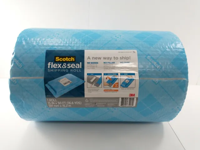 Scotch FLEX & SEAL No Box Needed, Easy Shipping Roll - 15 Inches by 50 Feet NEW!