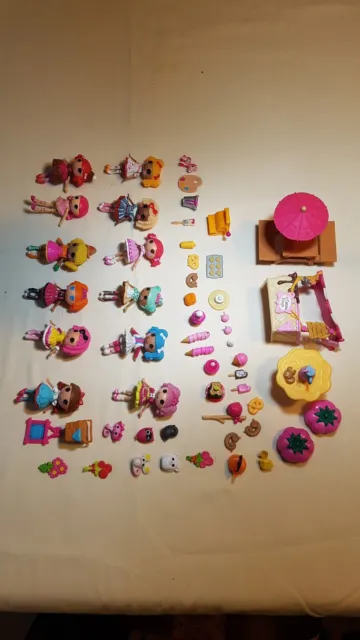 Lalaloopsy Mini Ice Cream Stall Collection + 12 Figures+ Accessories.