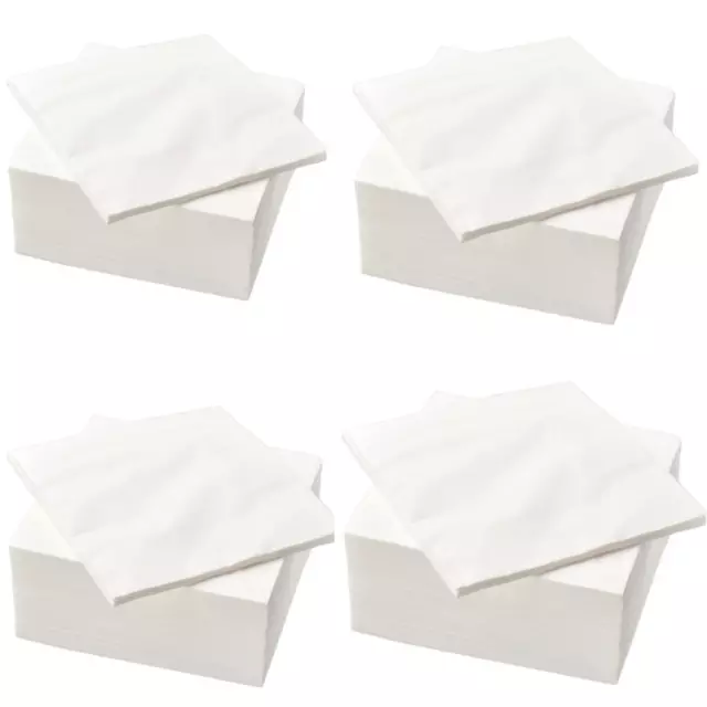 4× Ikea Fantastisk Paper Napkins 3Ply white Plain Party 100 Pack Tissues 40x40cm