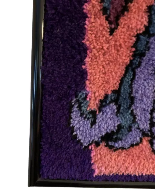 Eeyore Looking Up Latch Framed Hook Rug, 31 X 22, Purple & Pink, Winnie The Pooh 2