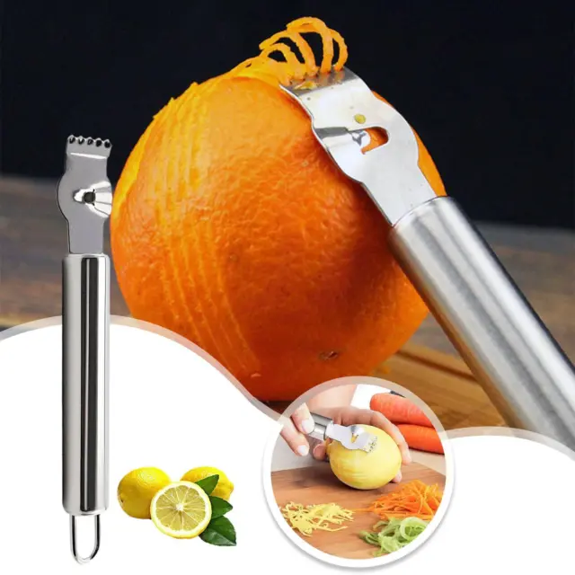 New Lemon Lime Orange Fruit Citrus Zester Peeler Kitchen Stainless Craft^ M4B4