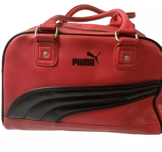 RETRO PUMA BOWLING Style Bag Handbag Pink Black Sport Gym Logo