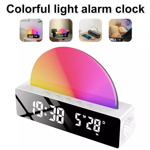 LED Smart Digital Alarm Clock Projection Time Display Light Changing Projector