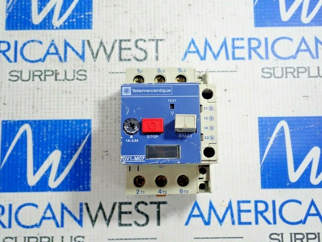 Démarreur Moteur Telemecanique GV1-M22 Avec Contact Auxiliaire GV1-A01 6A - Occasion Fonctionnel - Fabriqué En France
