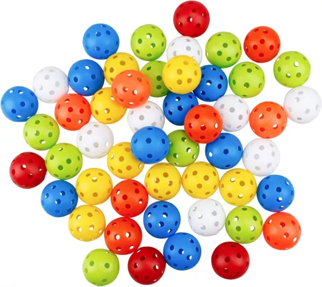 Crestgolf Plastic Golf  Balls Floor Ball Airflow/Hollow Practice Ball 50pcs/Pack 2