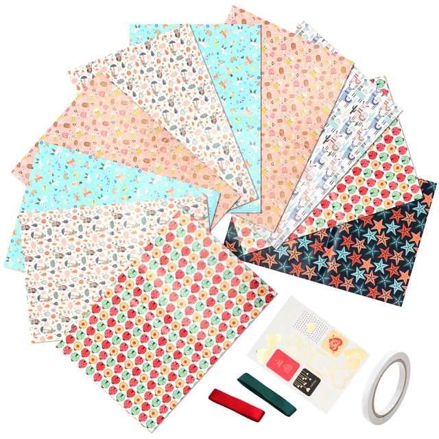 1 juego de papel de embalaje Flower Bouquet papel de embalaje de regalo con cinta para el nacimiento
