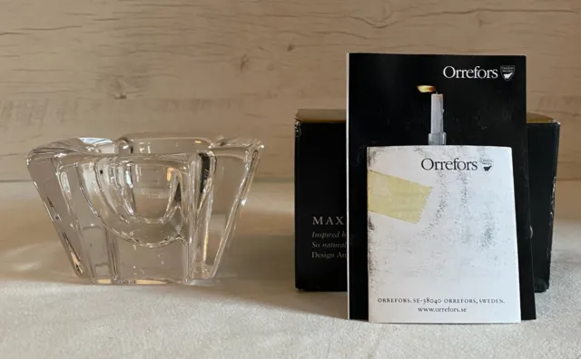 ORREFORS MAX Crystal Votive CANDLE HOLDER Made Sweden  ANNA EHRNER