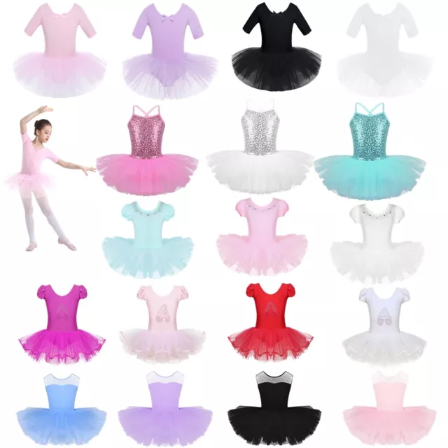 Tutu Danse Classique pour Filles Robe de Ballet Ballerine Justaucorps avec Jupe