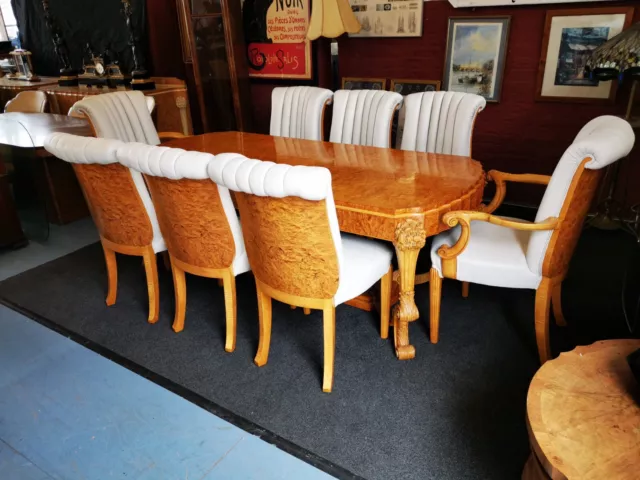 Stunning rare H L Epstein Art Deco Birds eye maple Dining Suite c 1935