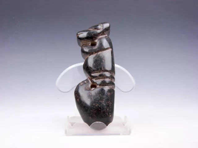 Old Nephrite Jade Stone Carved HongShan Culture Ancient Male Beast #04152203