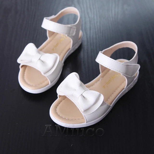 Sandali fiocco spagnolo bambine tacchi piatti scarpe festa matrimonio estate 4