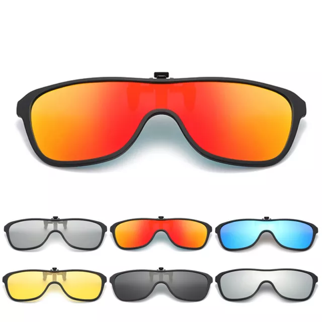 Polarised Clip-On Sunglasses One Piece Flip Up Anti-Glare Driving Glasses UV400