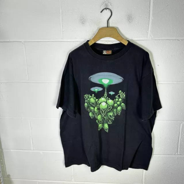 Vintage Alien Workshop Shirt Mens Extra Large Black Aliens UFO Skater 90s Skate